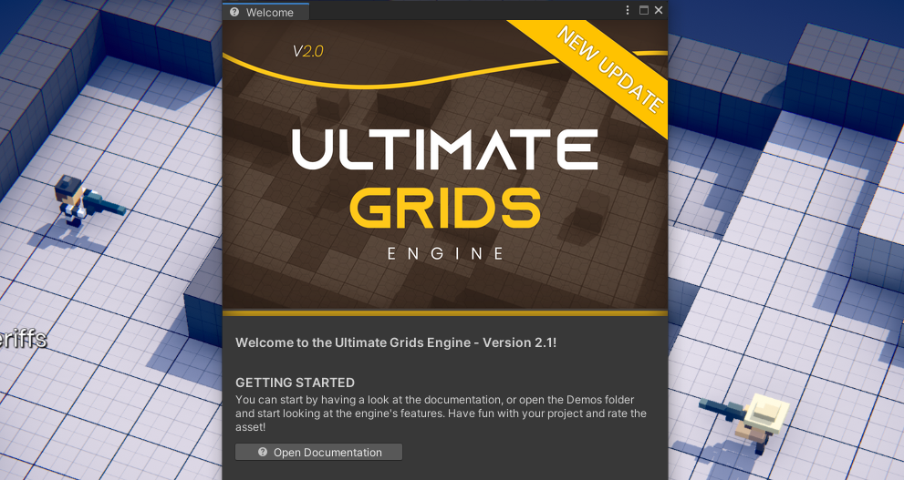 Ultimate Grids Engine Welcome Window